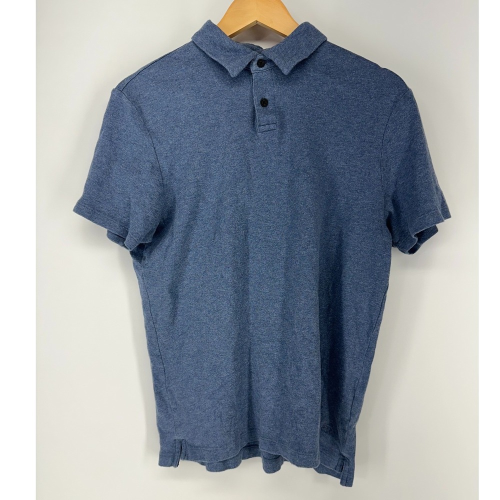 Banana Republic Polo Shirt Mens M Blue Short Sleeve Heathered‎ Knit Casual Top